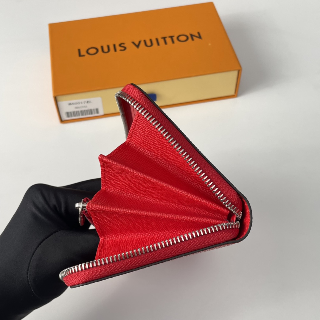 Louis Vuitton x Supreme Portefeuille Brazza Long Wallet in Red Epi Leather(m60017）