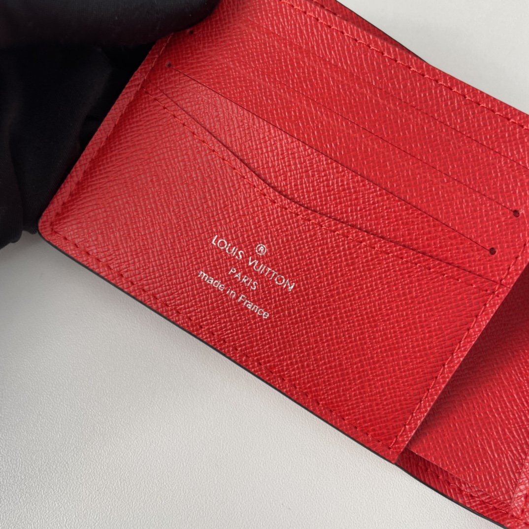 Louis Vuitton x Supreme Portefeuille Brazza "Red"(M67542）
