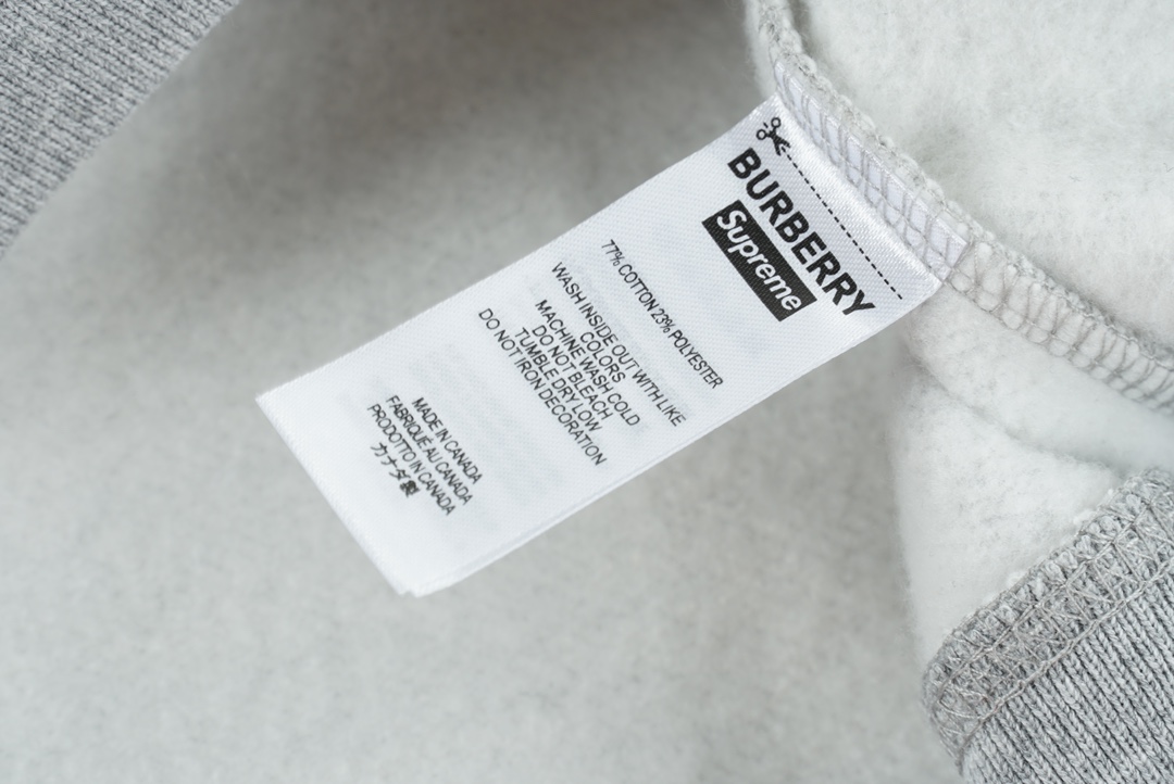 Supreme / Burberry Box Logo Hooded Sweatshirt "Heather Grey"（SUP-SS22-126）