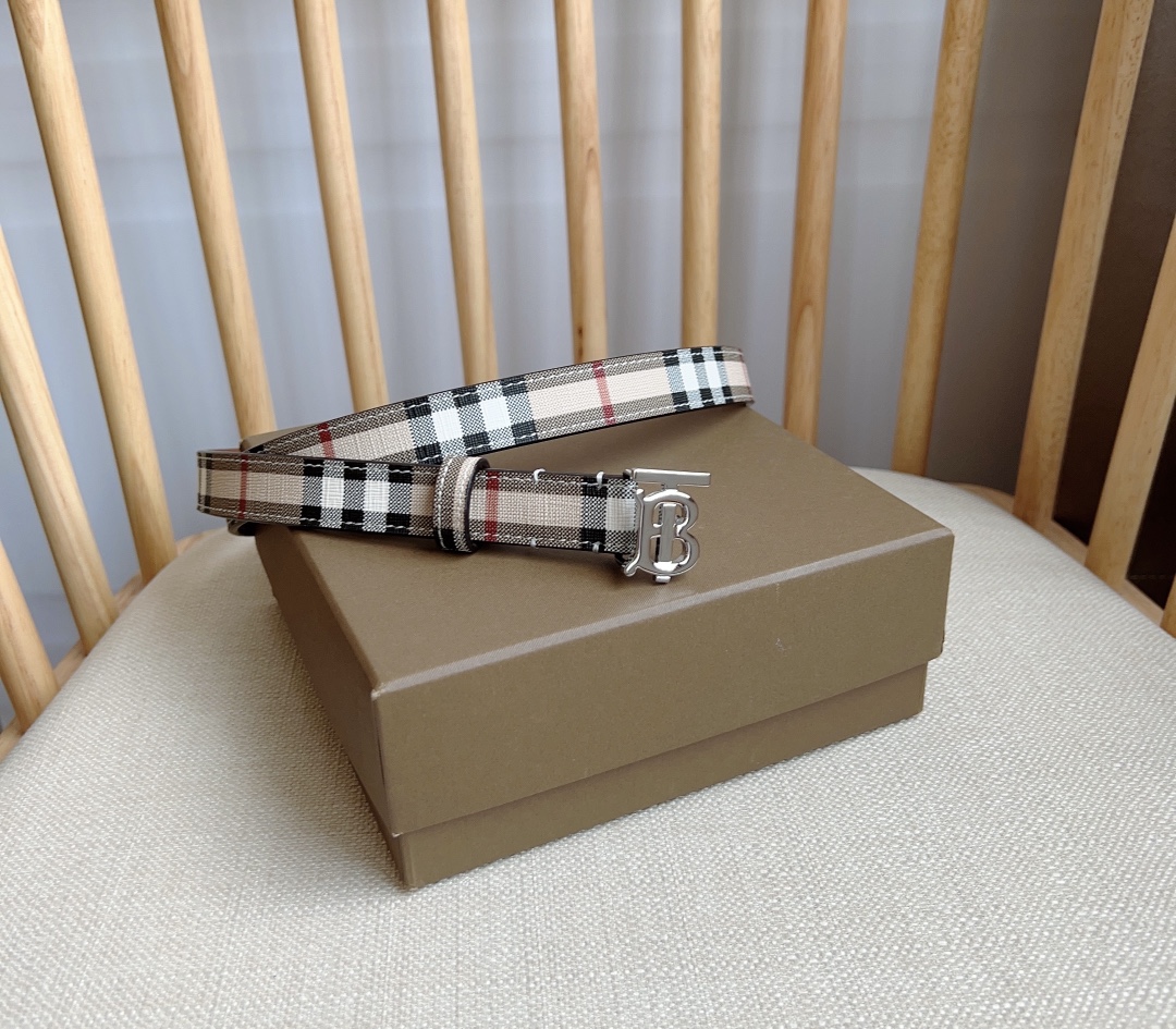 Burberry Check and Leather TB Belt（80704091）