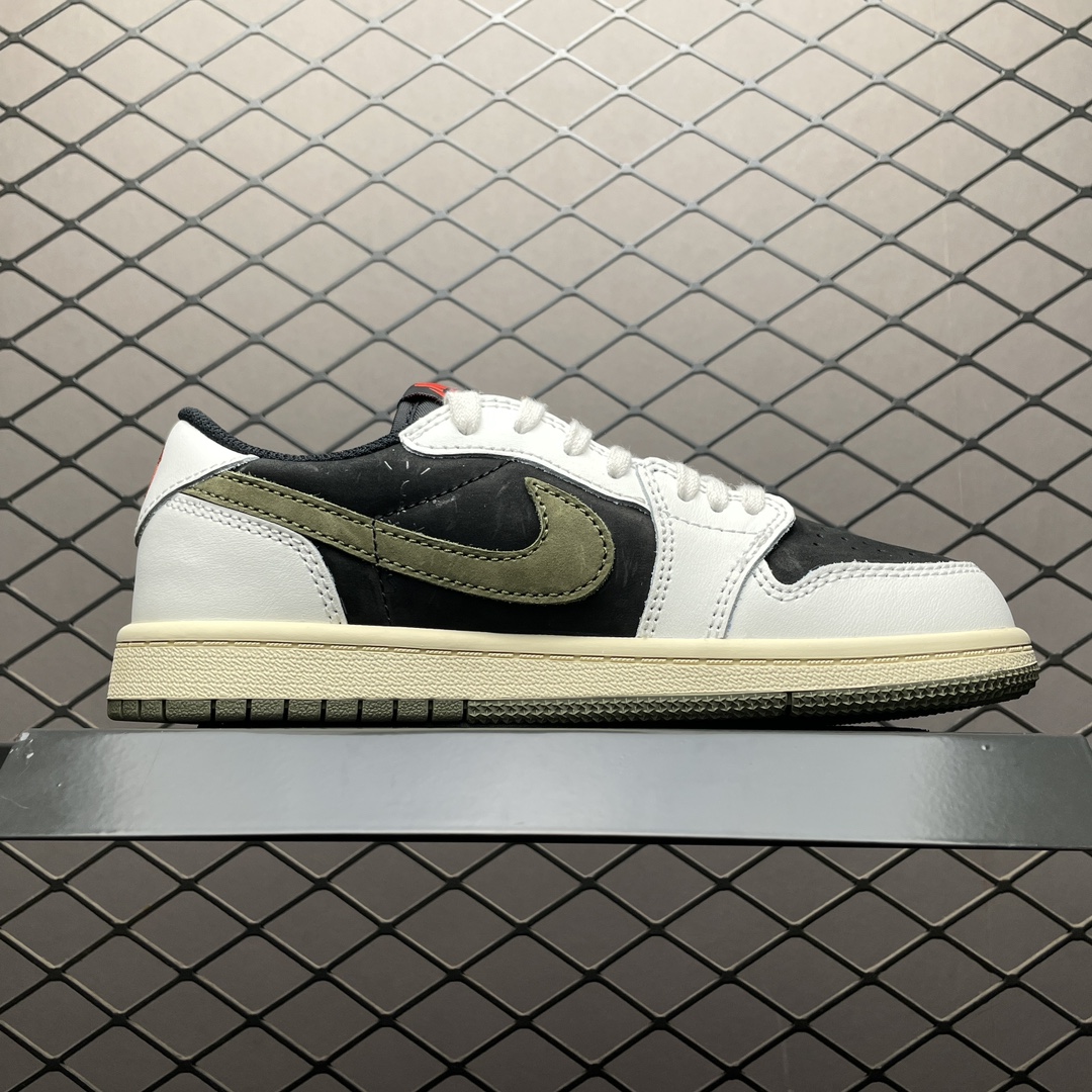 Travis Scott × Nike PS Air Jordan 1 Low OG "Medium Olive" (Kids)  (DZ5909-106)