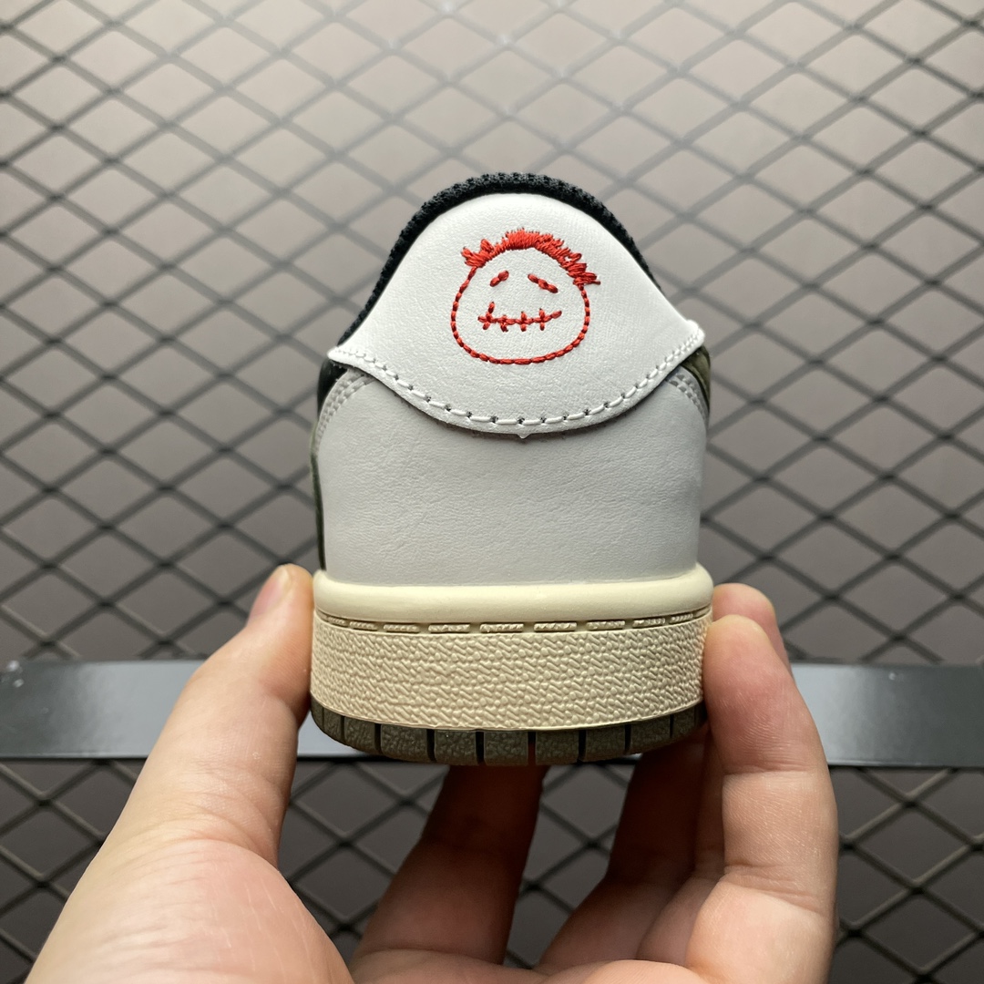 Travis Scott × Nike PS Air Jordan 1 Low OG "Medium Olive" (Kids)  (DZ5909-106)