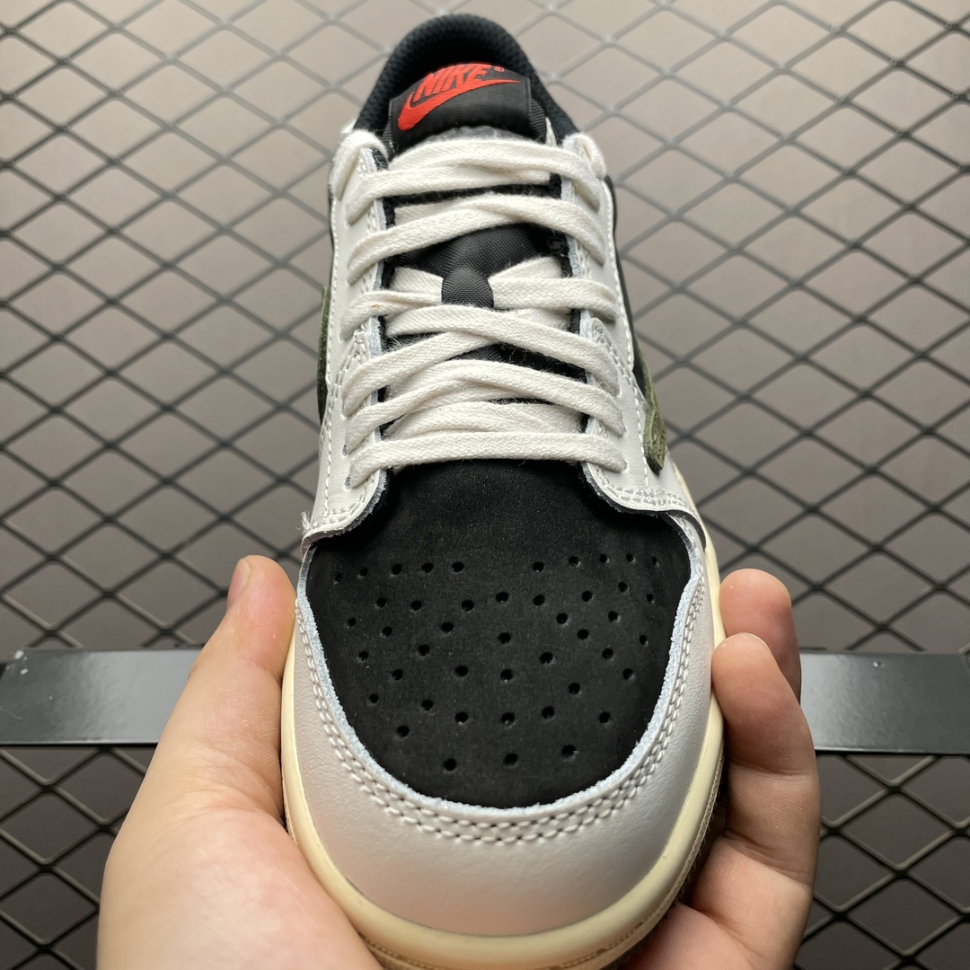 Travis Scott × Nike PS Air Jordan 1 Low OG "Medium Olive" (Kids)  (DZ5909-106)