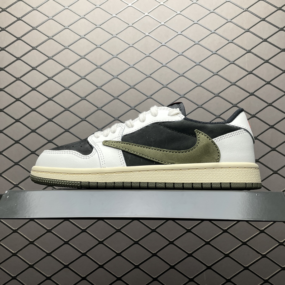 Travis Scott × Nike PS Air Jordan 1 Low OG "Medium Olive" (Kids)  (DZ5909-106)