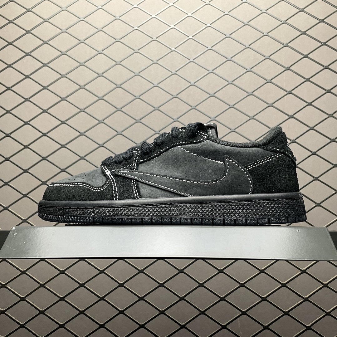 Travis Scott × Nike Air Jordan 1 Low OG SP-T "Black/Dark Mocha" (Kids)  (DO5442-001)