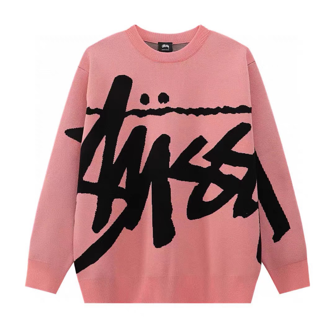 Stussy FW22 Logo graphic print knitted sweater（117152-2）