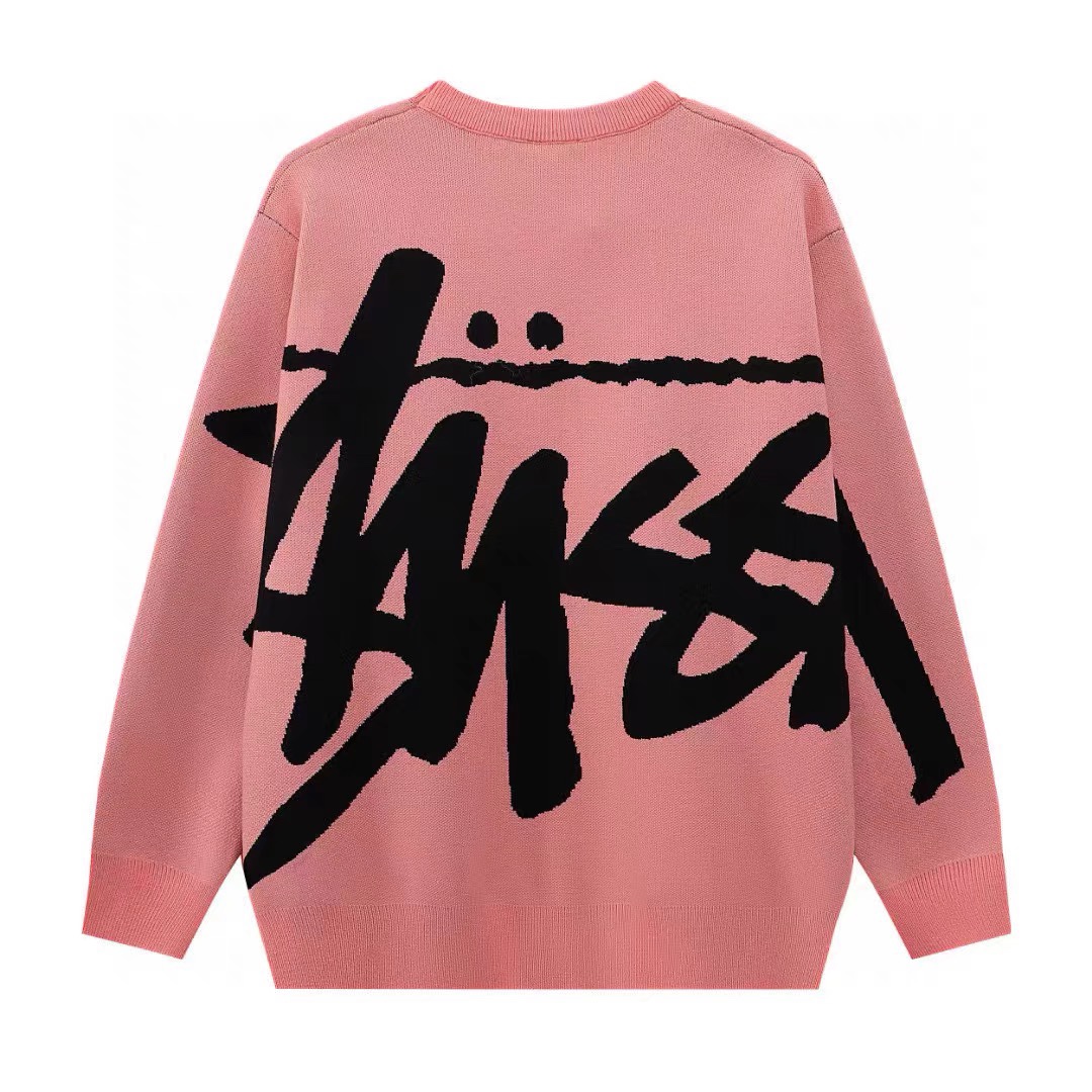 Stussy FW22 Logo graphic print knitted sweater（117152-2）