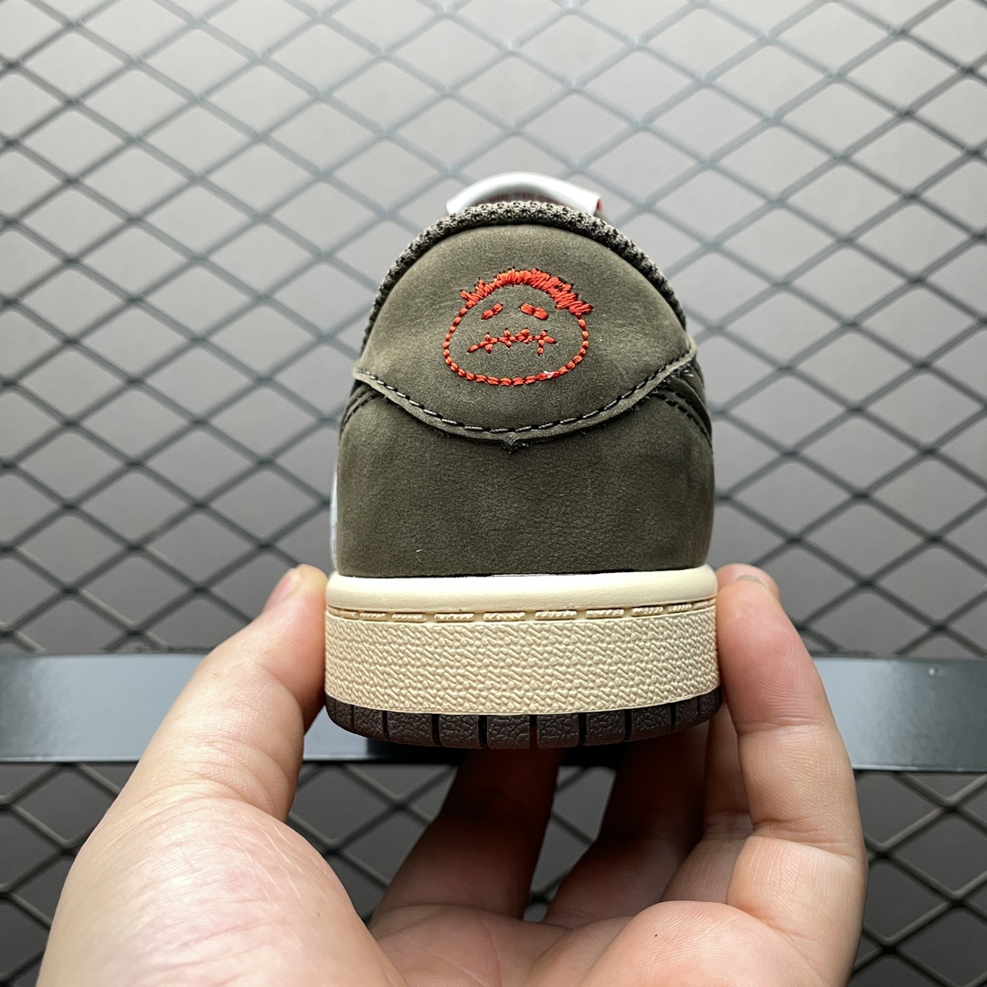 Travis Scott × Nike PS Air Jordan 1 Low OG SP "Black Phantom"(Kids)  (DO5442-001)