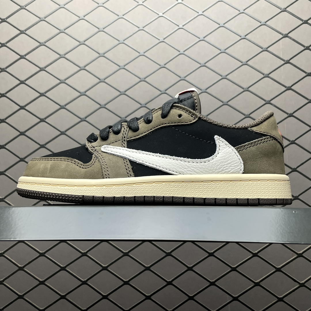 Travis Scott × Nike PS Air Jordan 1 Low OG SP "Black Phantom"(Kids)  (DO5442-001)