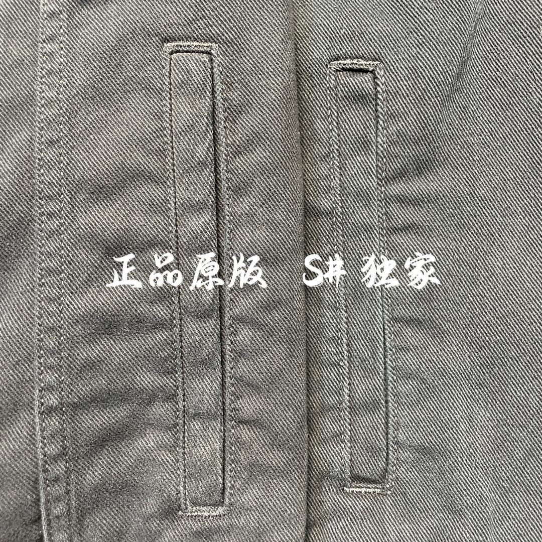 BALENCIAGA TAPE TYPE RIPPED denim jacket with logo(738738TNW111700）