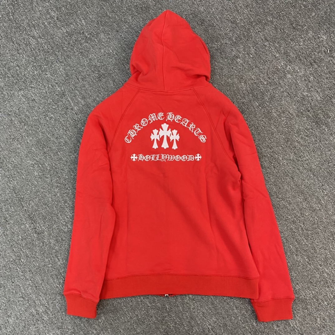 CHROME HEARTS Triple Cross Dagger Zip Hoodie (CH-202621516）
