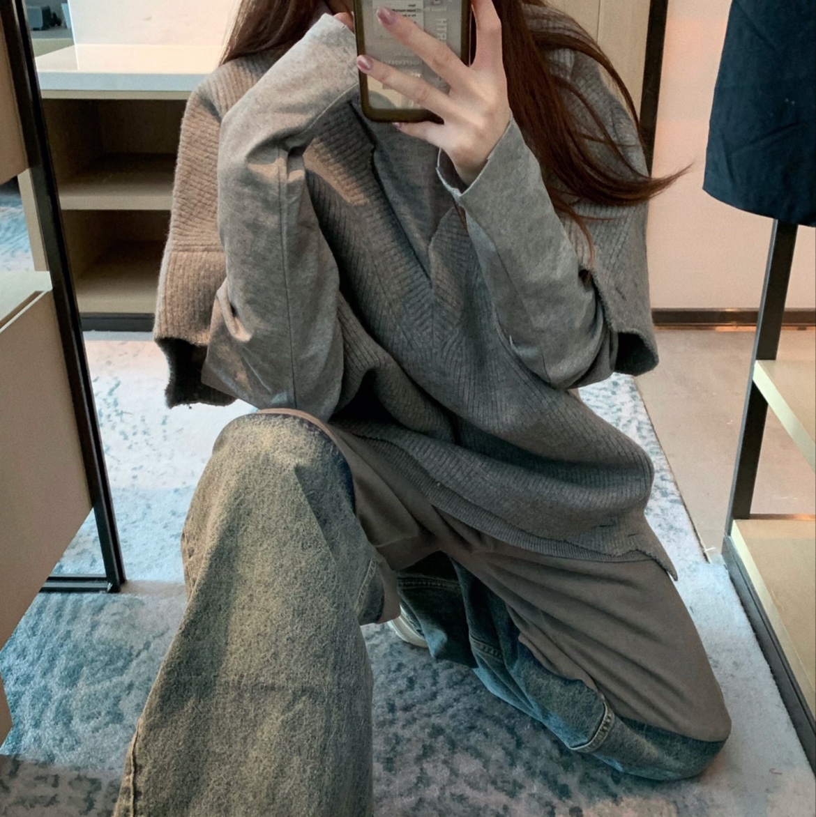 Givenchy Oversize Cut & Layer sweater in wool and cotton(BM90MG4YE0-097）