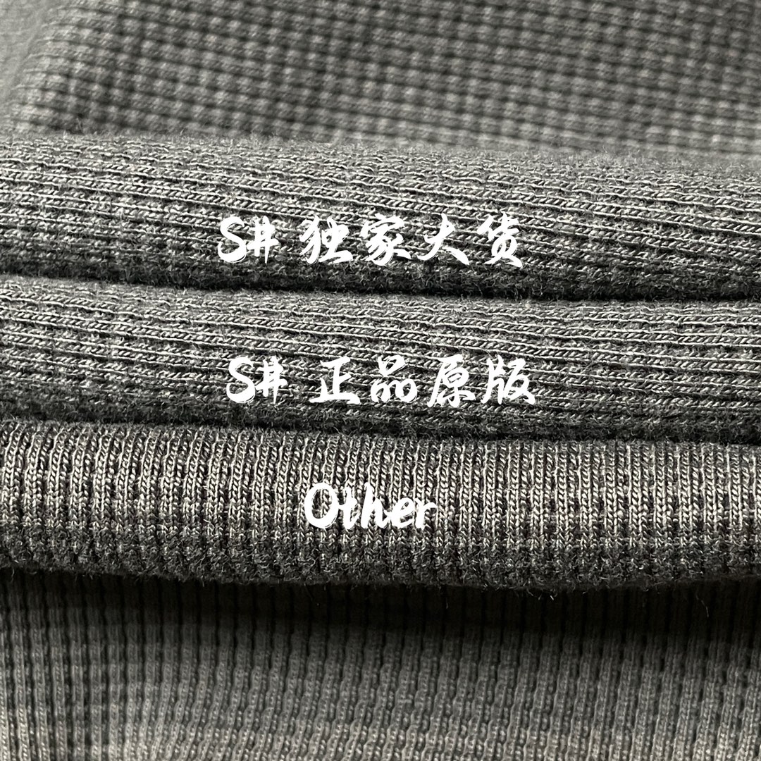 Fear of God Essentials SS23 waffle Raglan Hoodie 'off Black'（FOG-SS23-037）