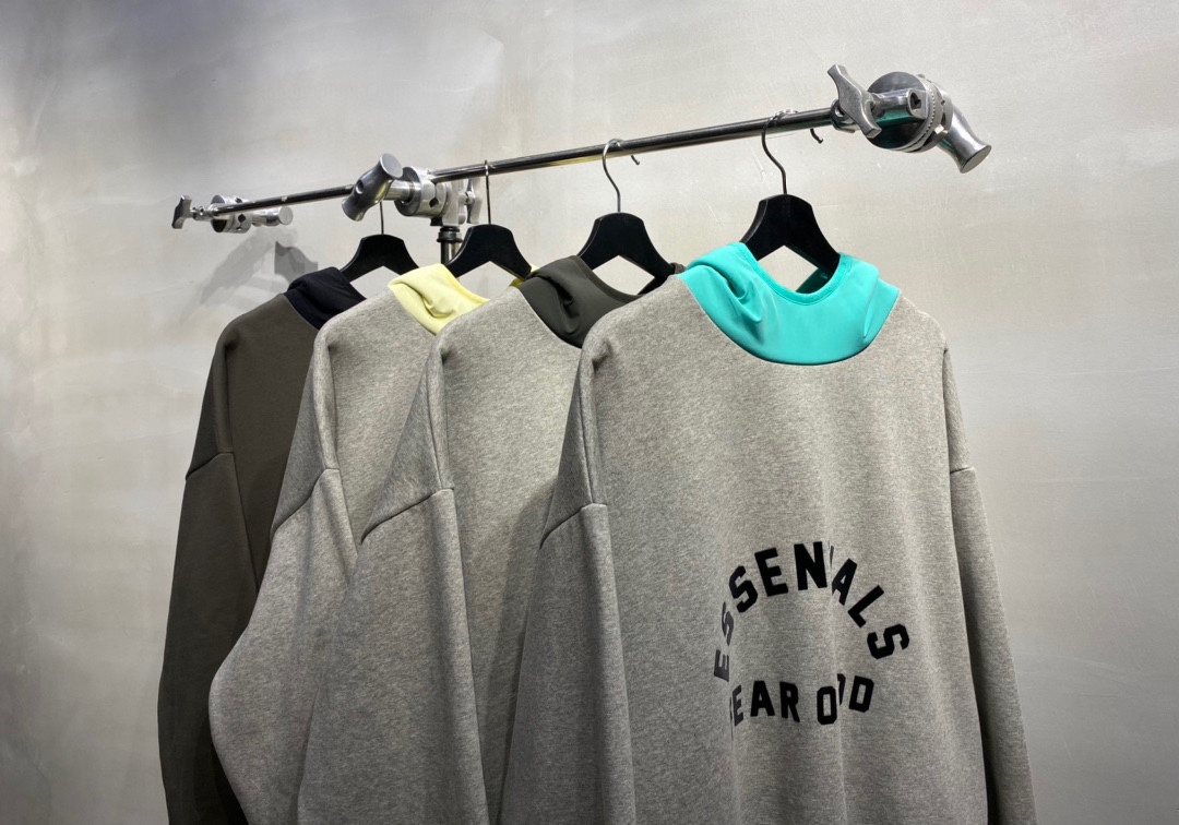 ESSENTIALS Nylon Fleece Hoodie/Dark Heather (202SP244313F）