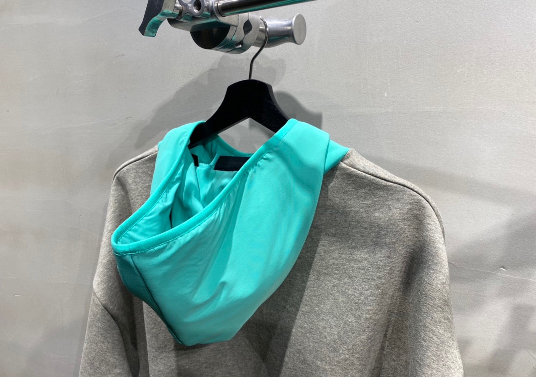 ESSENTIALS Nylon Fleece Hoodie/Dark Heather (202SP244313F）