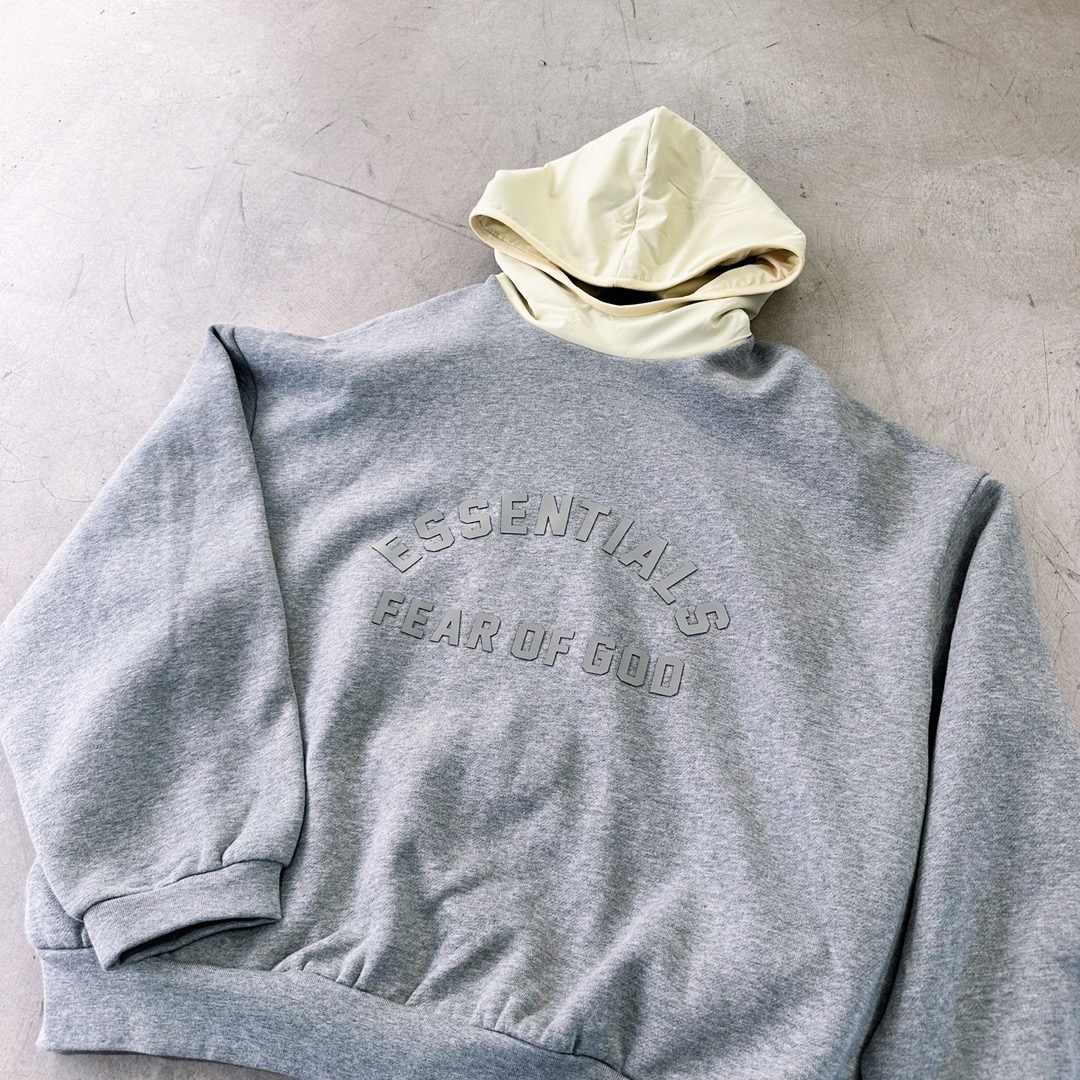 ESSENTIALS Nylon Fleece Hoodie/Dark Heather (202SP244313F）