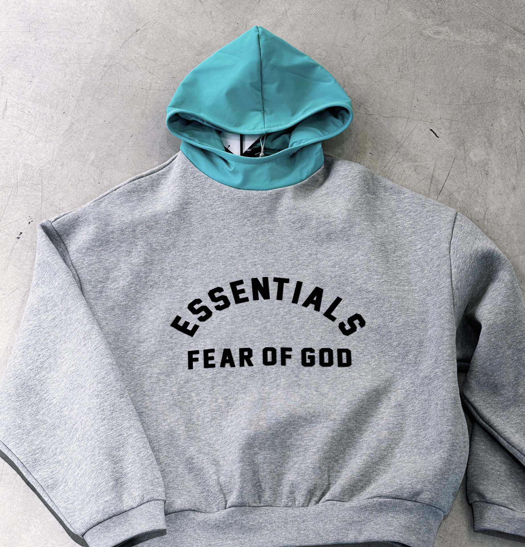 ESSENTIALS Nylon Fleece Hoodie/Dark Heather (202SP244313F）