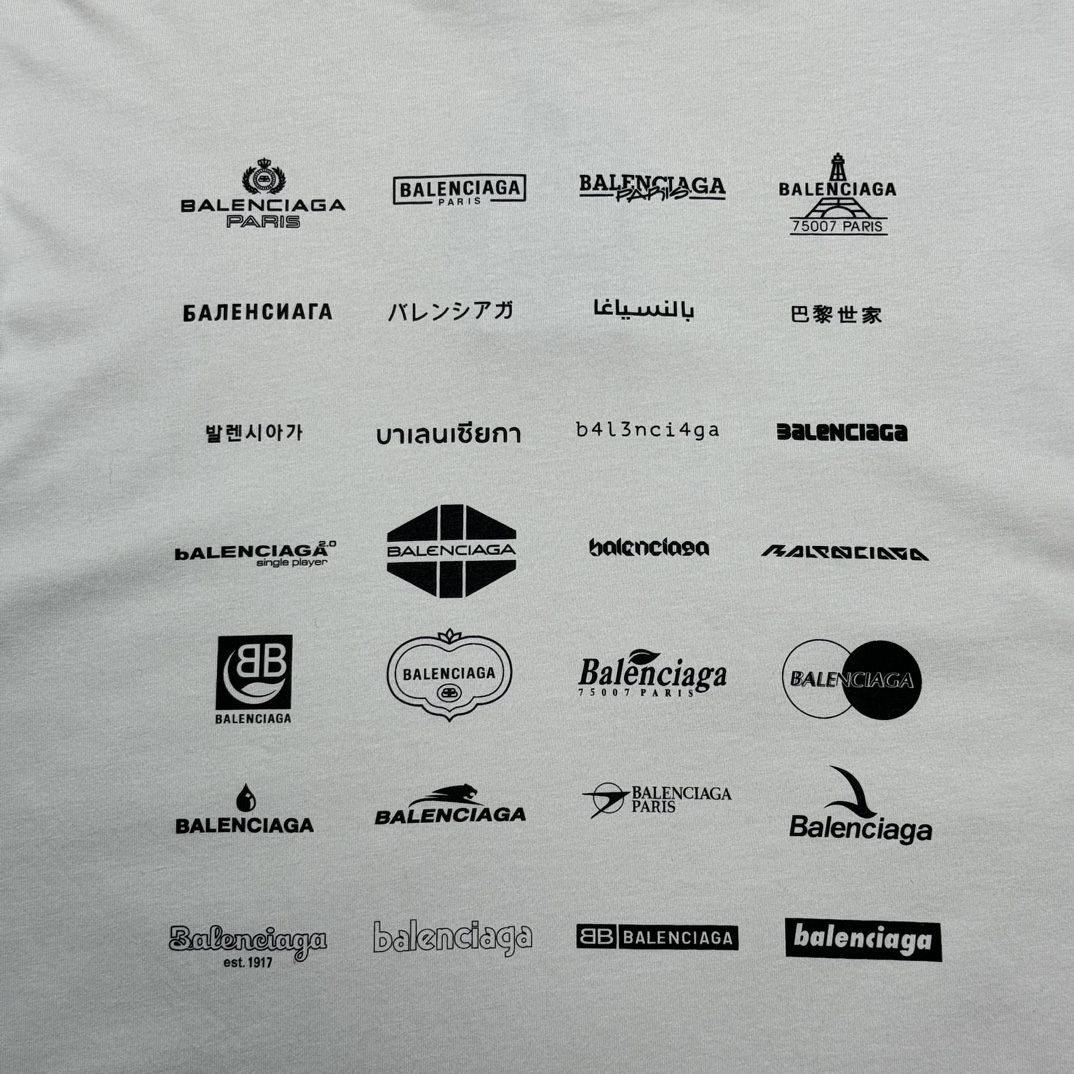 Balenciaga "56 LOGO" Printed T-shirt(712398TNVQ79784）