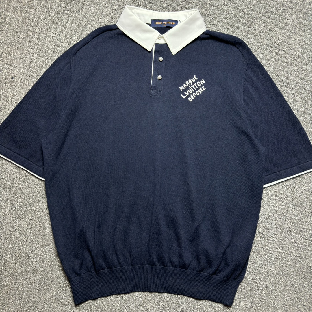 Louis Vuitton Embroidered Short-Sleeved Cotton Blend Polo Shirt（1AFQQJ）