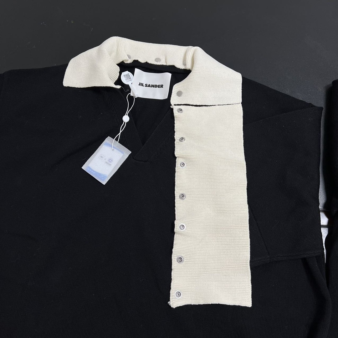 JIL Sander SS24 Detachable Collar Knitted T-shirt（J21GL0105J15428-001）