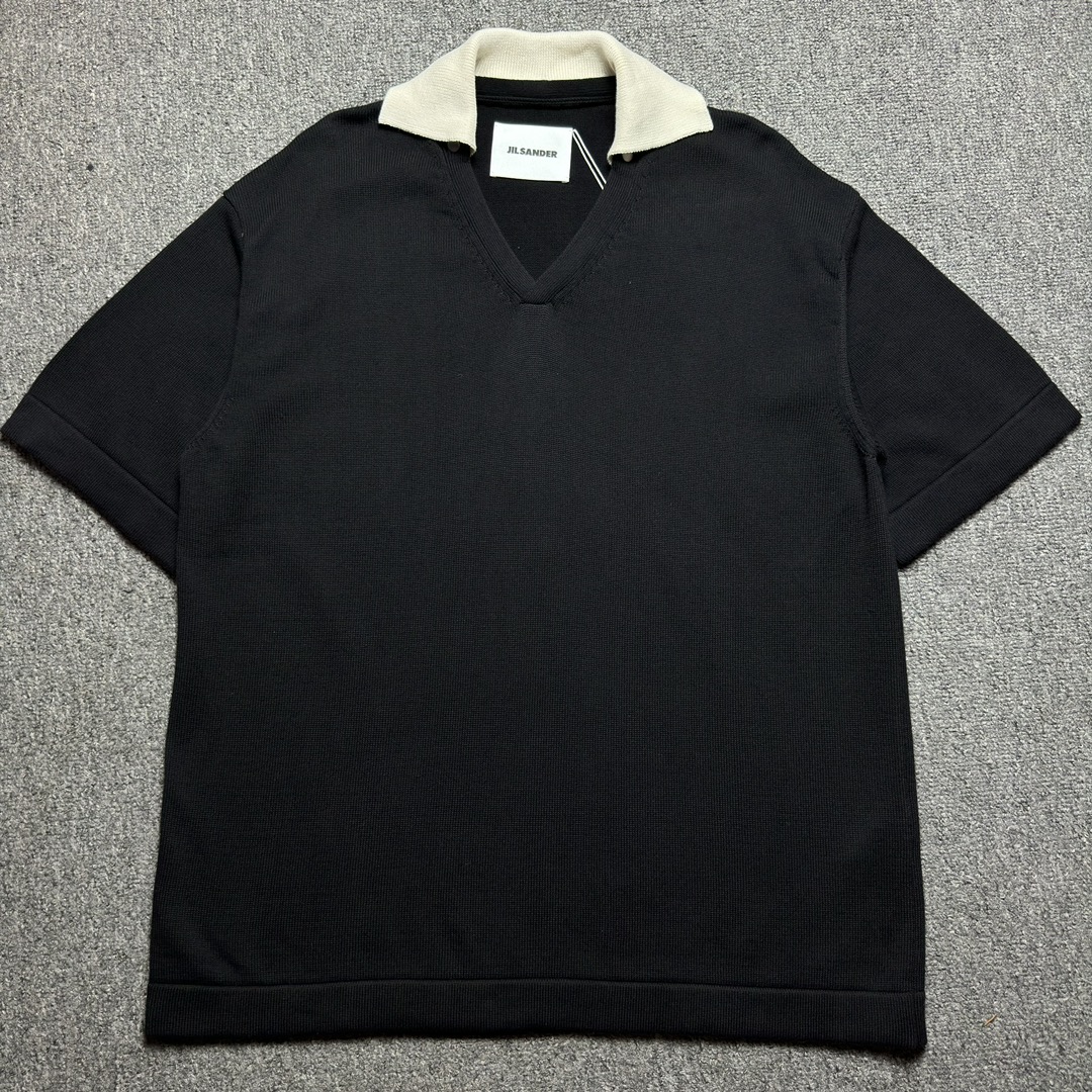 JIL Sander SS24 Detachable Collar Knitted T-shirt（J21GL0105J15428-001）
