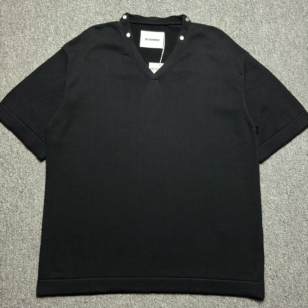 JIL Sander SS24 Detachable Collar Knitted T-shirt（J21GL0105J15428-001）