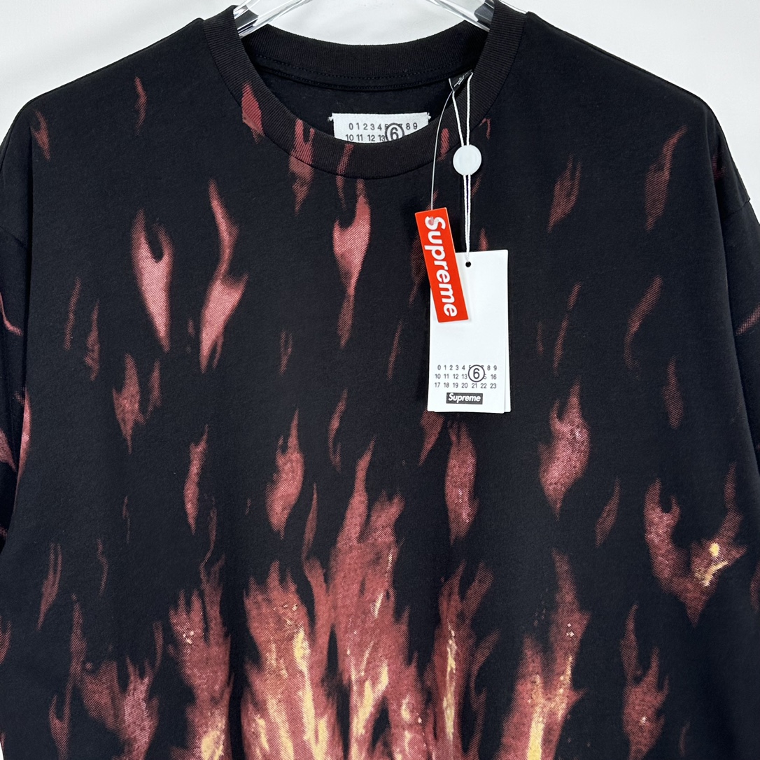 Supreme MM6 Maison Margiela Liquid Blue Oversized Tee Black