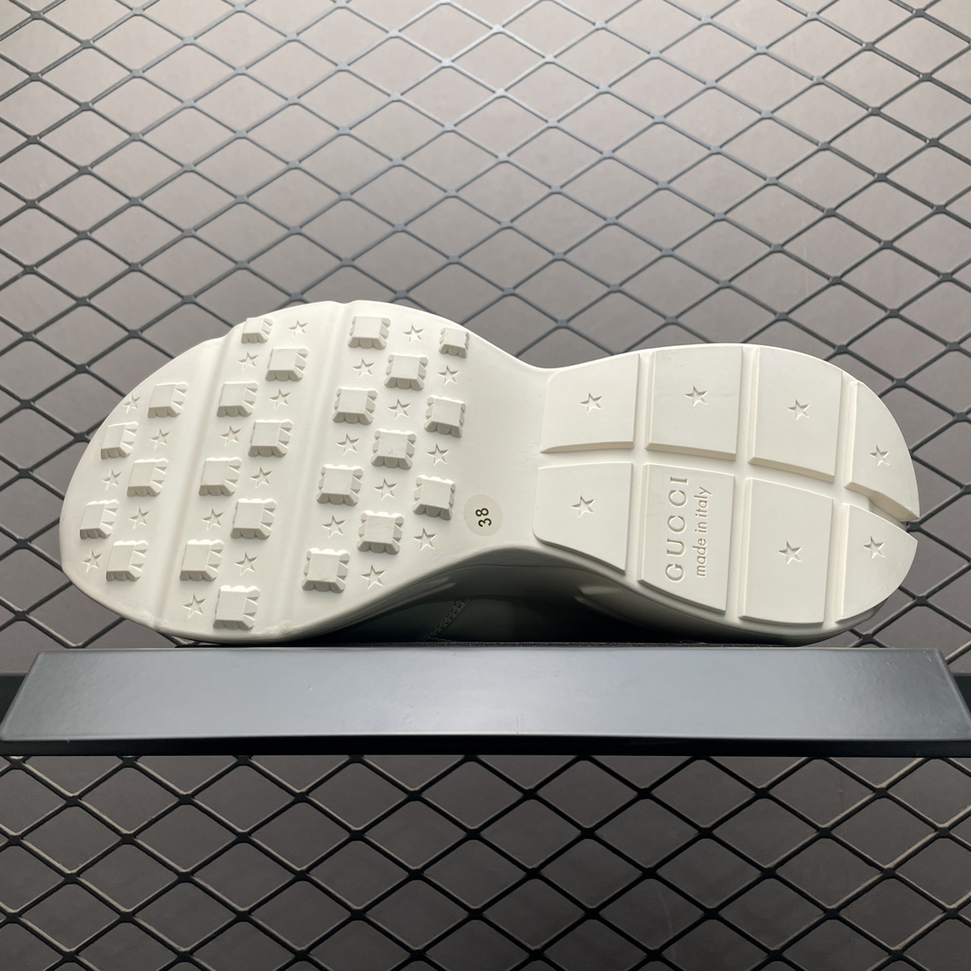 Gucci Ivory Leather Women's Rhyton Sneakers（800243 2SH00 9522）