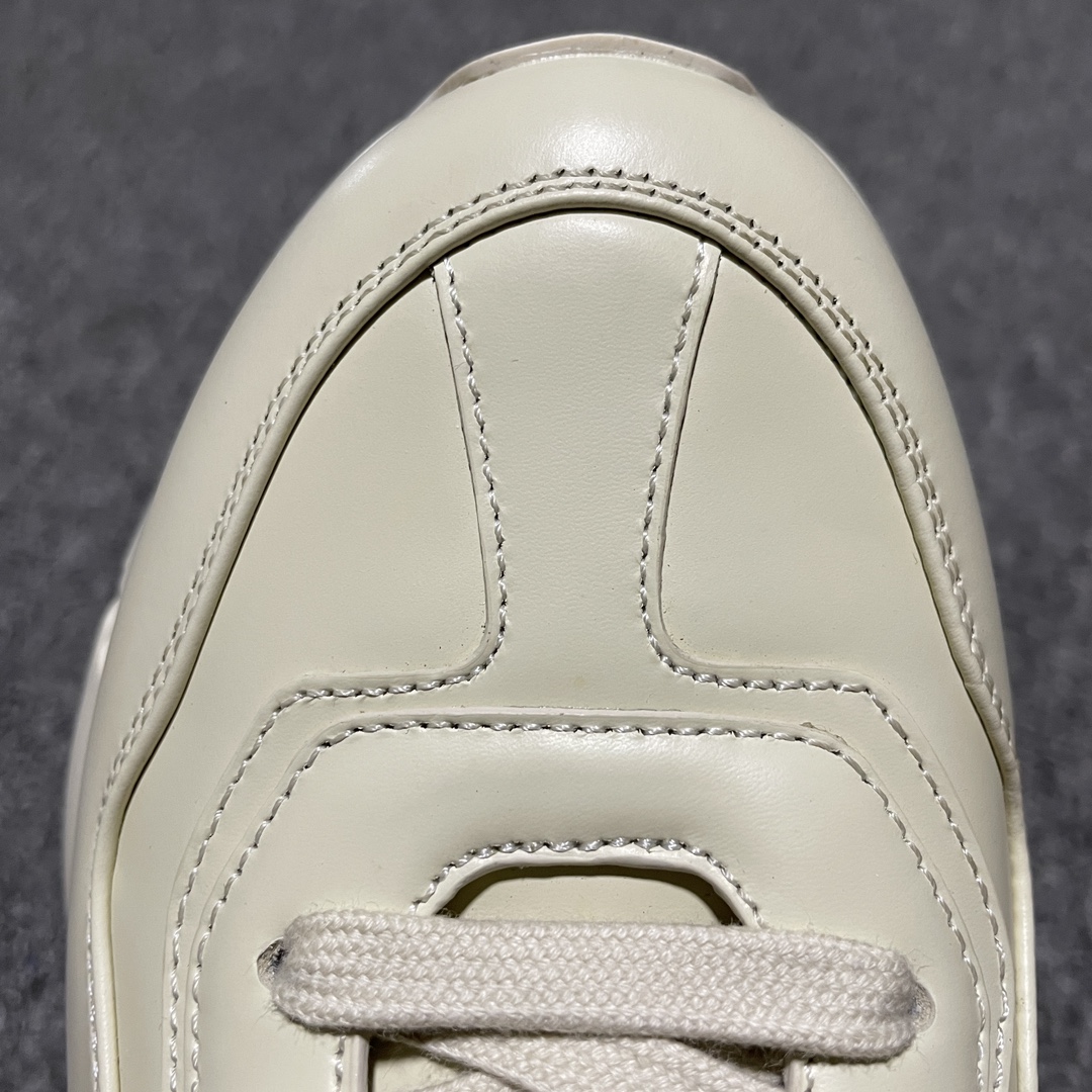 Gucci Ivory Leather Women's Rhyton Sneakers（800243 2SH00 9522）