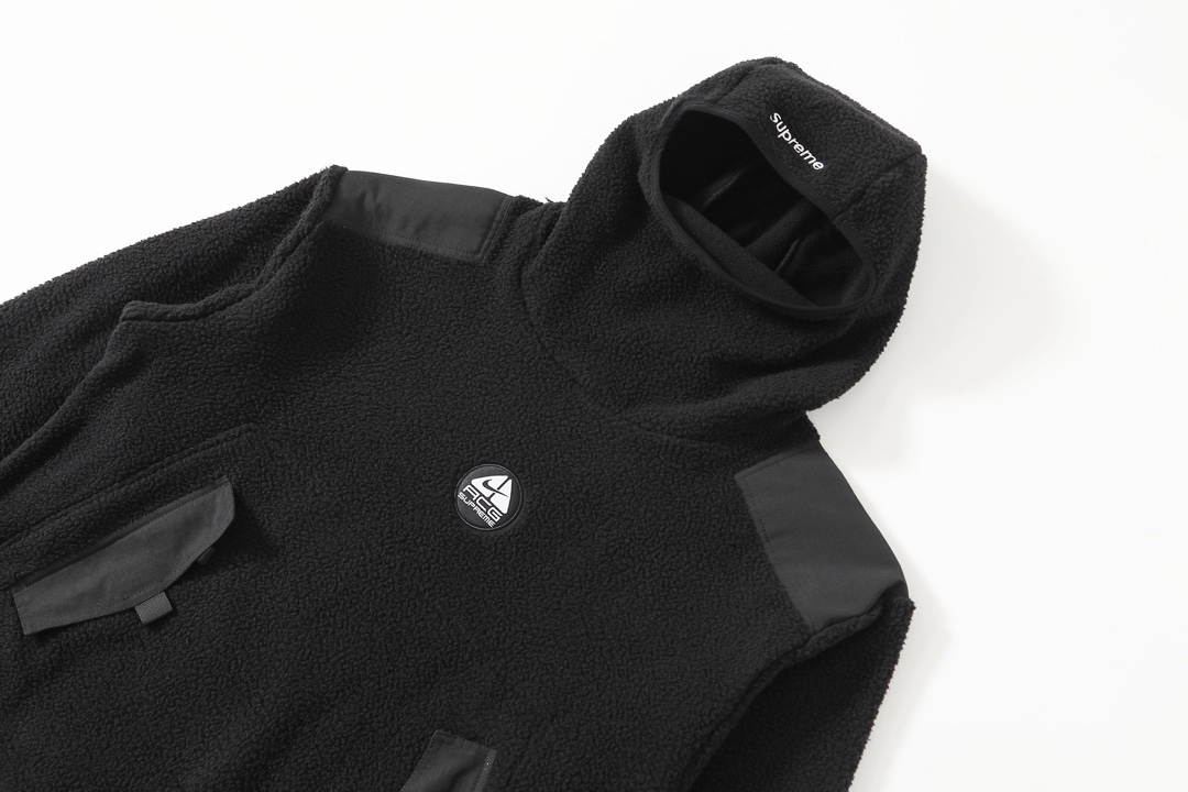 Supreme x Nike ACG Fleece Pullover 'Black White'（SUP-FW22-221）