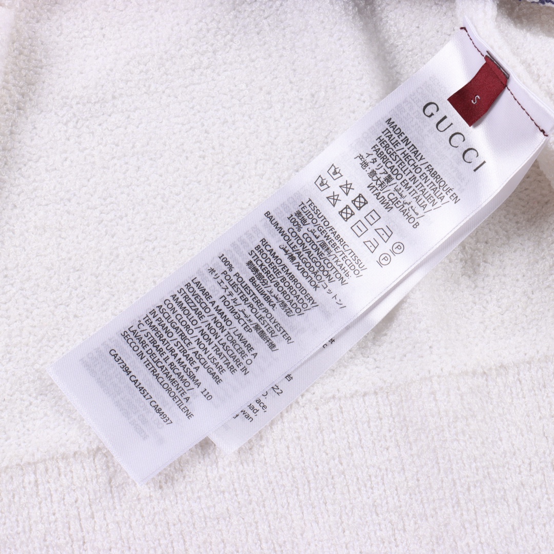 GUCCI《コットンブレンド テリー ニット ポロシャツ》white（784652-XKD10-9098）