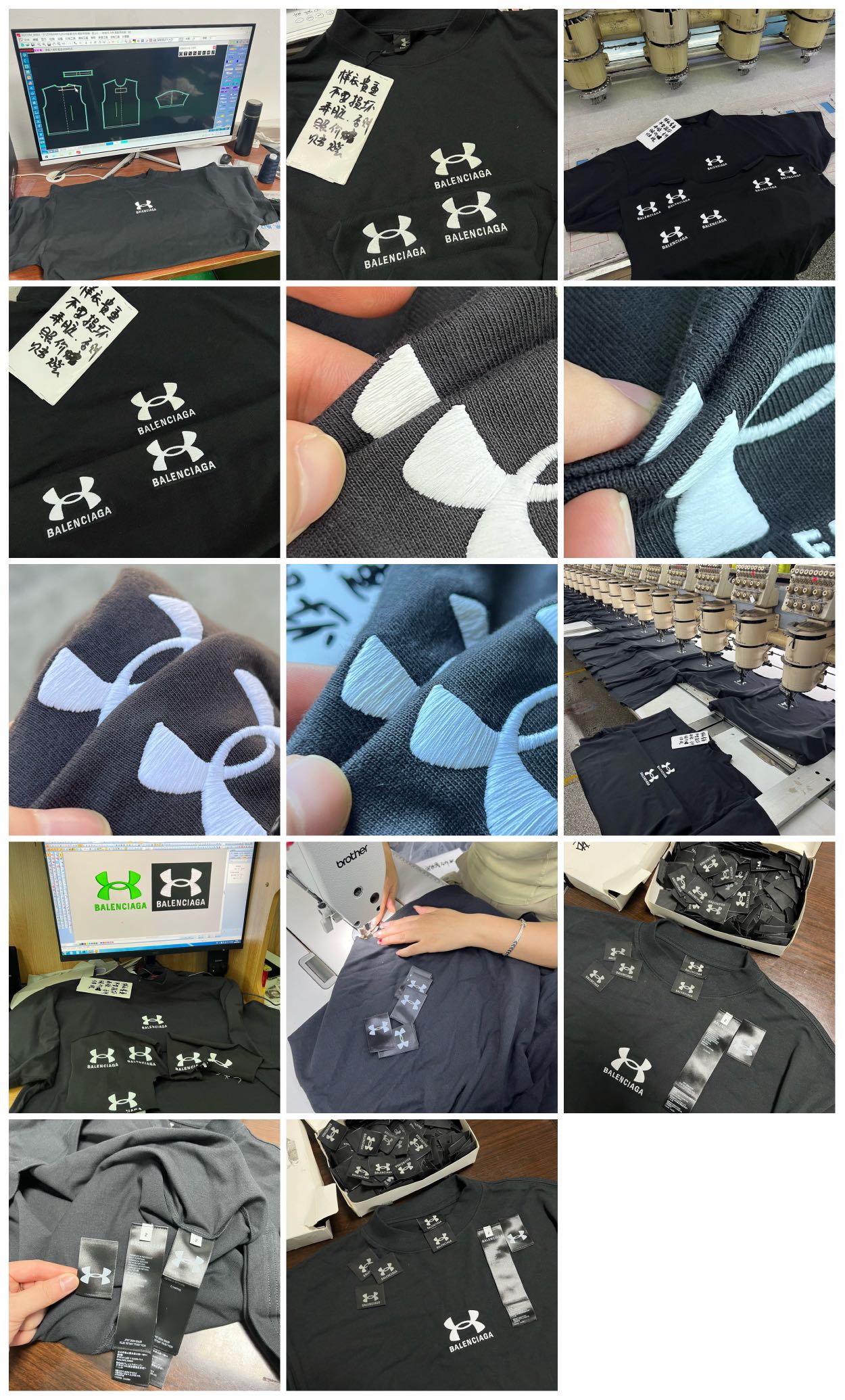 BALENCIAGA x Under Armour ® T-shirt Oversized Fit "Black/White"(787349TRVB79034）