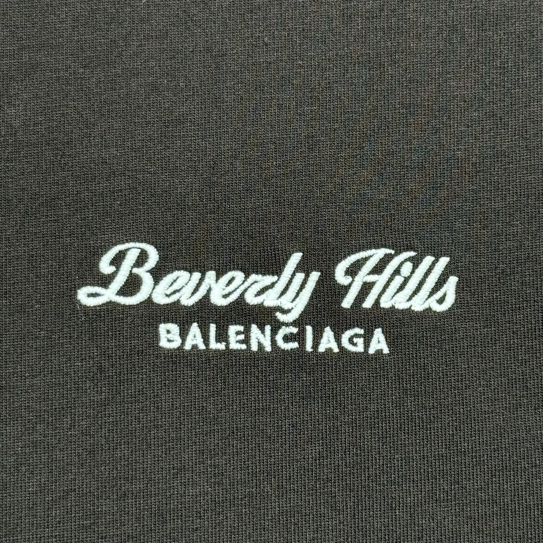 BALENCIAGA Beverly Hills T-Shirt Medium Fit in Vintage Jersey "Black"(764235TQVS69034）