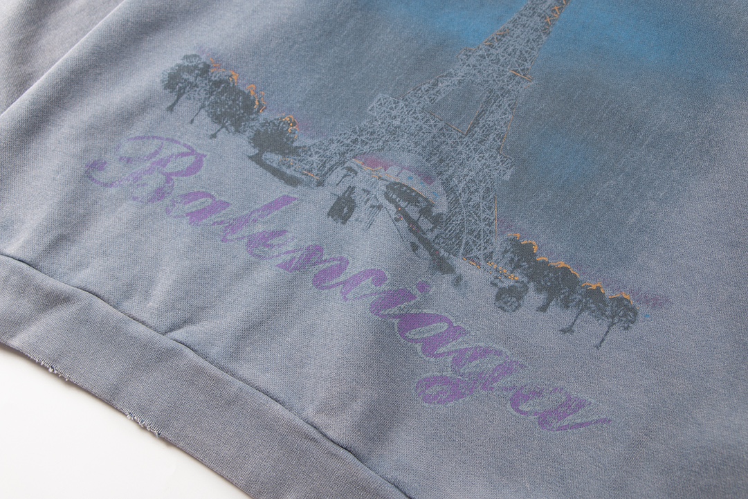  Balenciaga Paris Moon Hoodie Oversized in Blue  (744462TQVO24530）