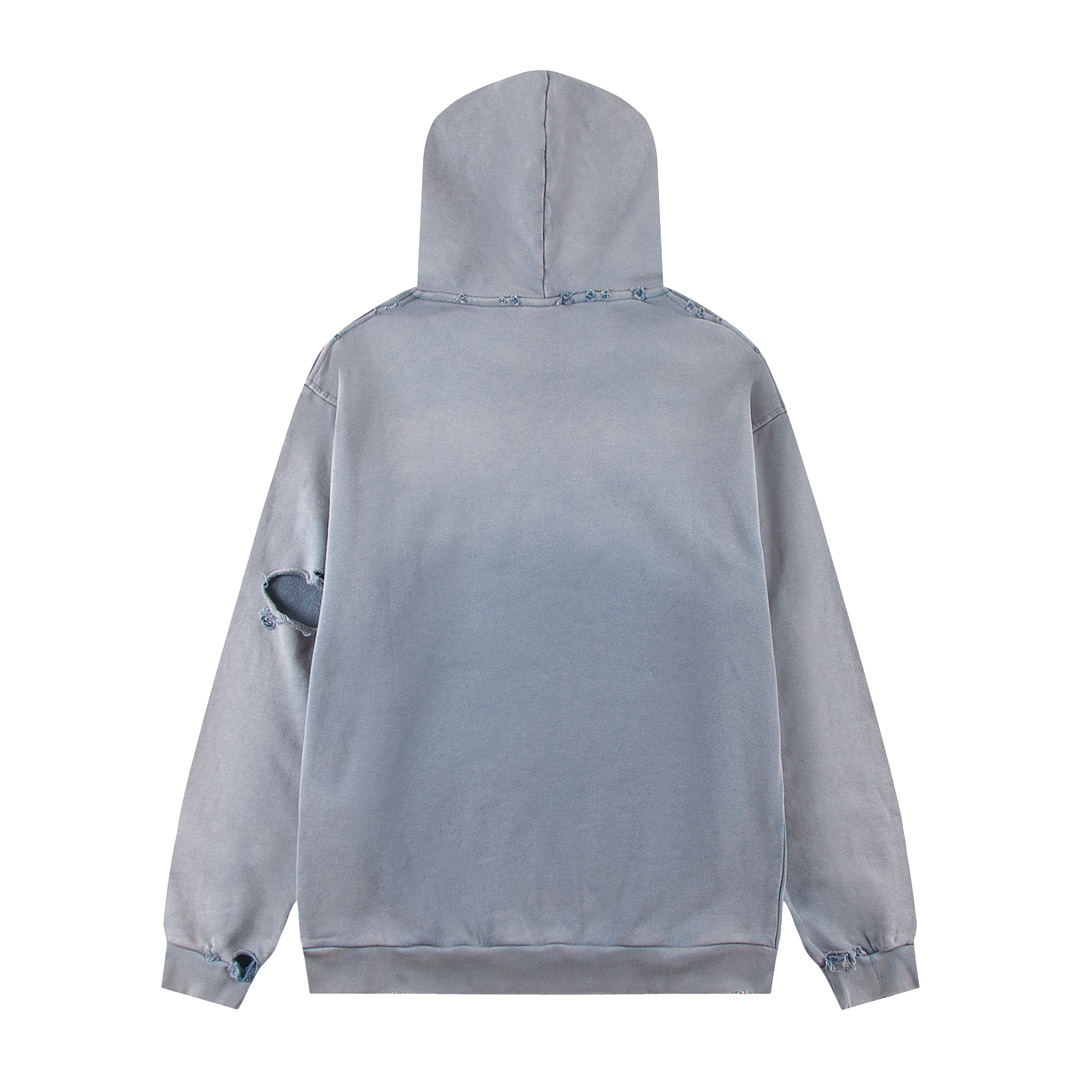  Balenciaga Paris Moon Hoodie Oversized in Blue  (744462TQVO24530）