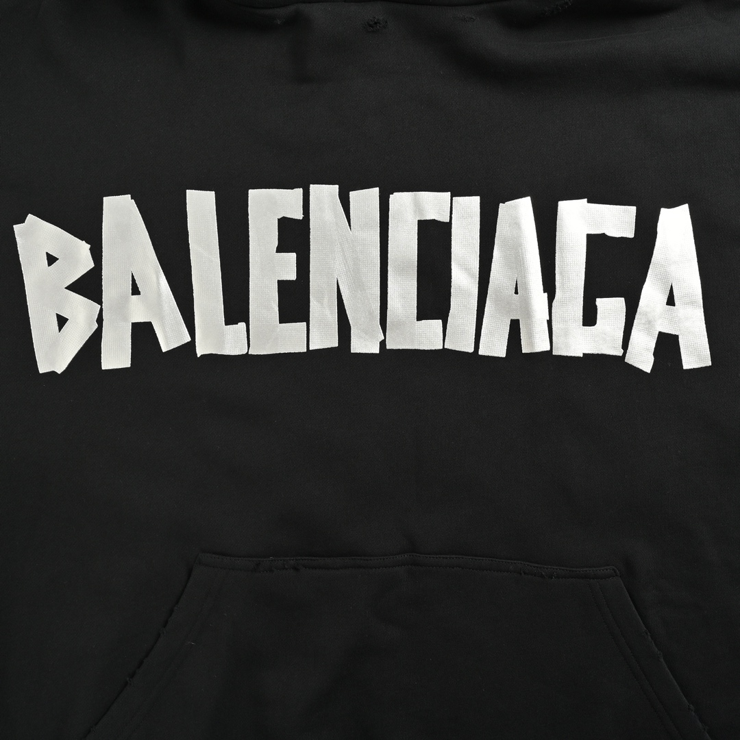 Balenciaga New Black Oversized Hoodie(739024TQVQ91073）