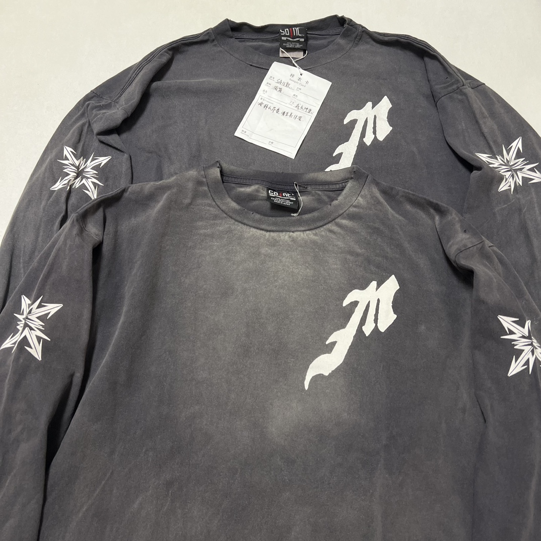 SAINT Mxxxxxx LS TEE/M/BLACK  (SM-YS8-0000-015）