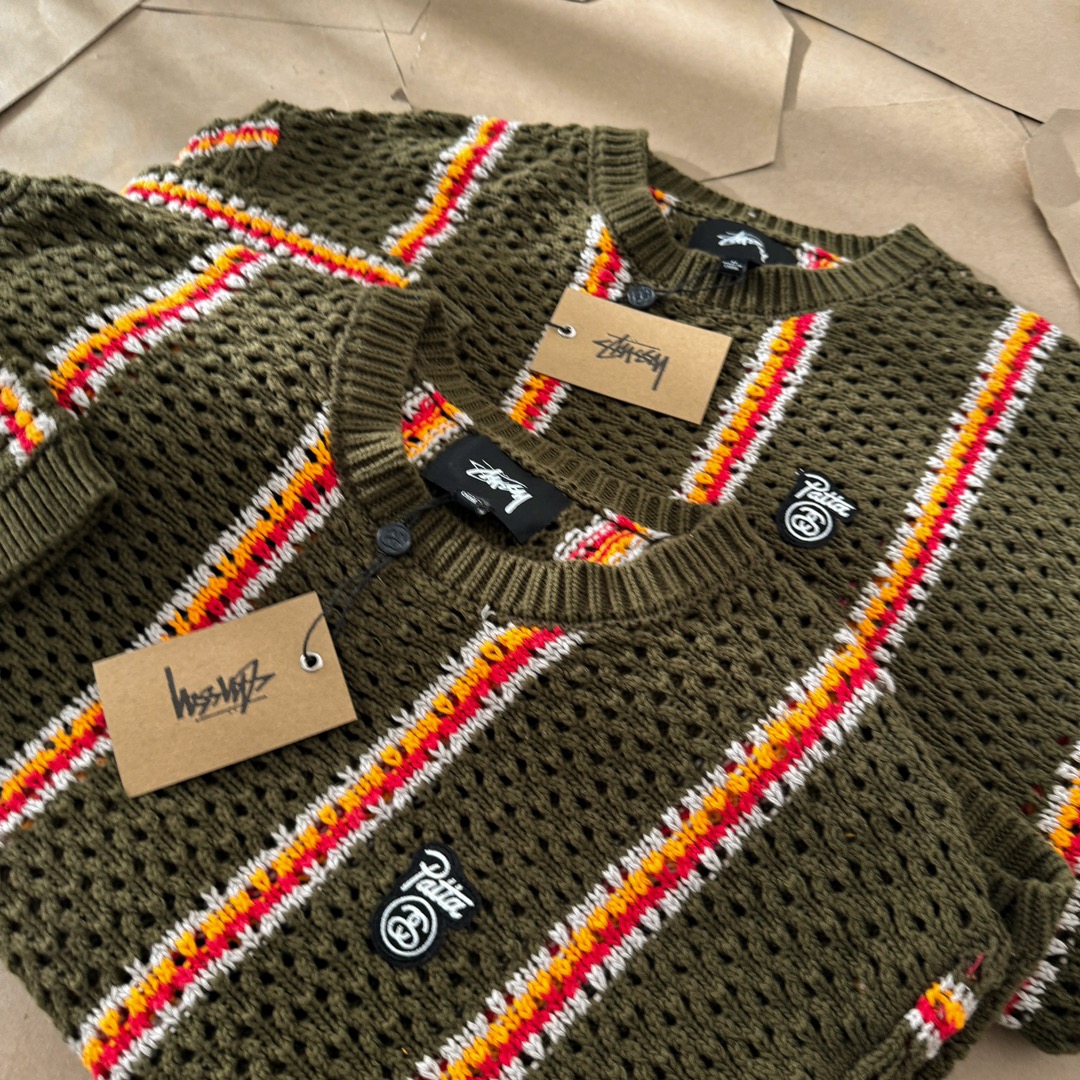 Stussy x Patta Stripe Loose Gauge Crewneck Sweater Stussy x Patta Stripe Loose Gauge Crewneck Sweater