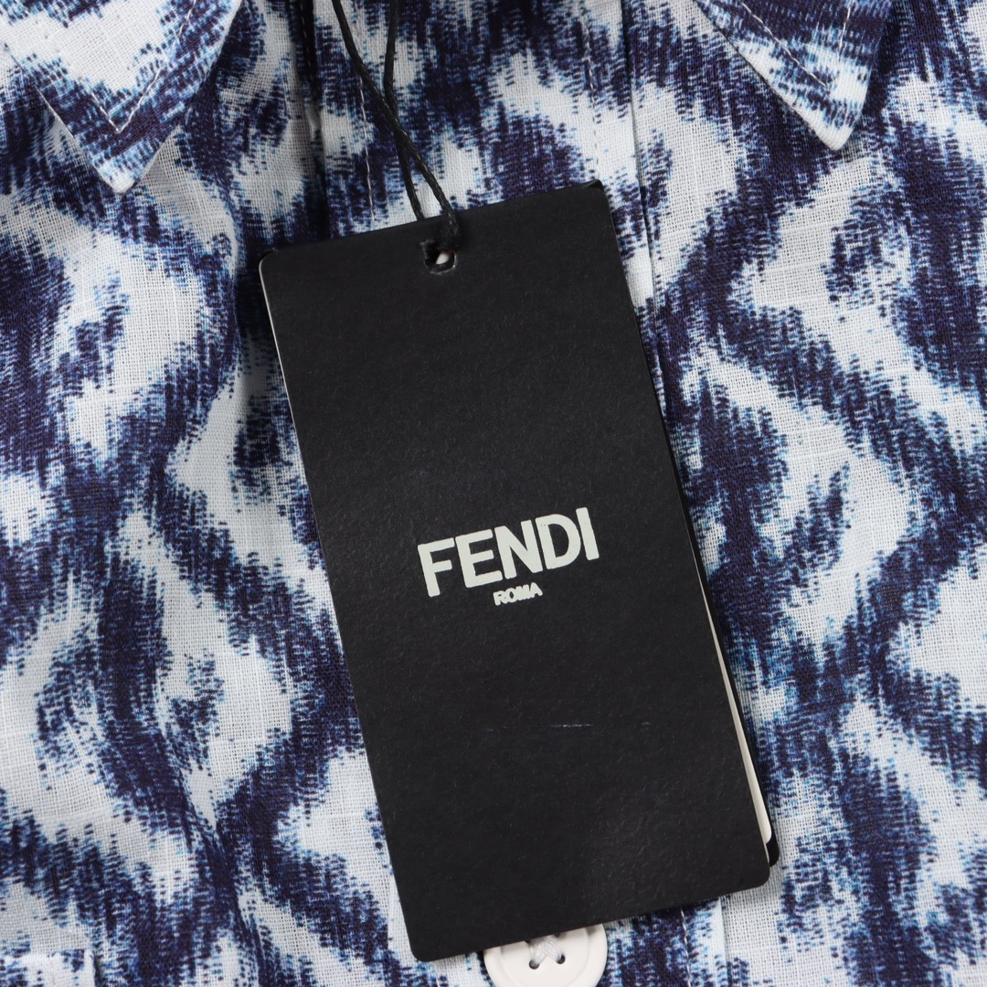 Fendi Embroidered linen shirt (FS1092AN0KF0V6W）