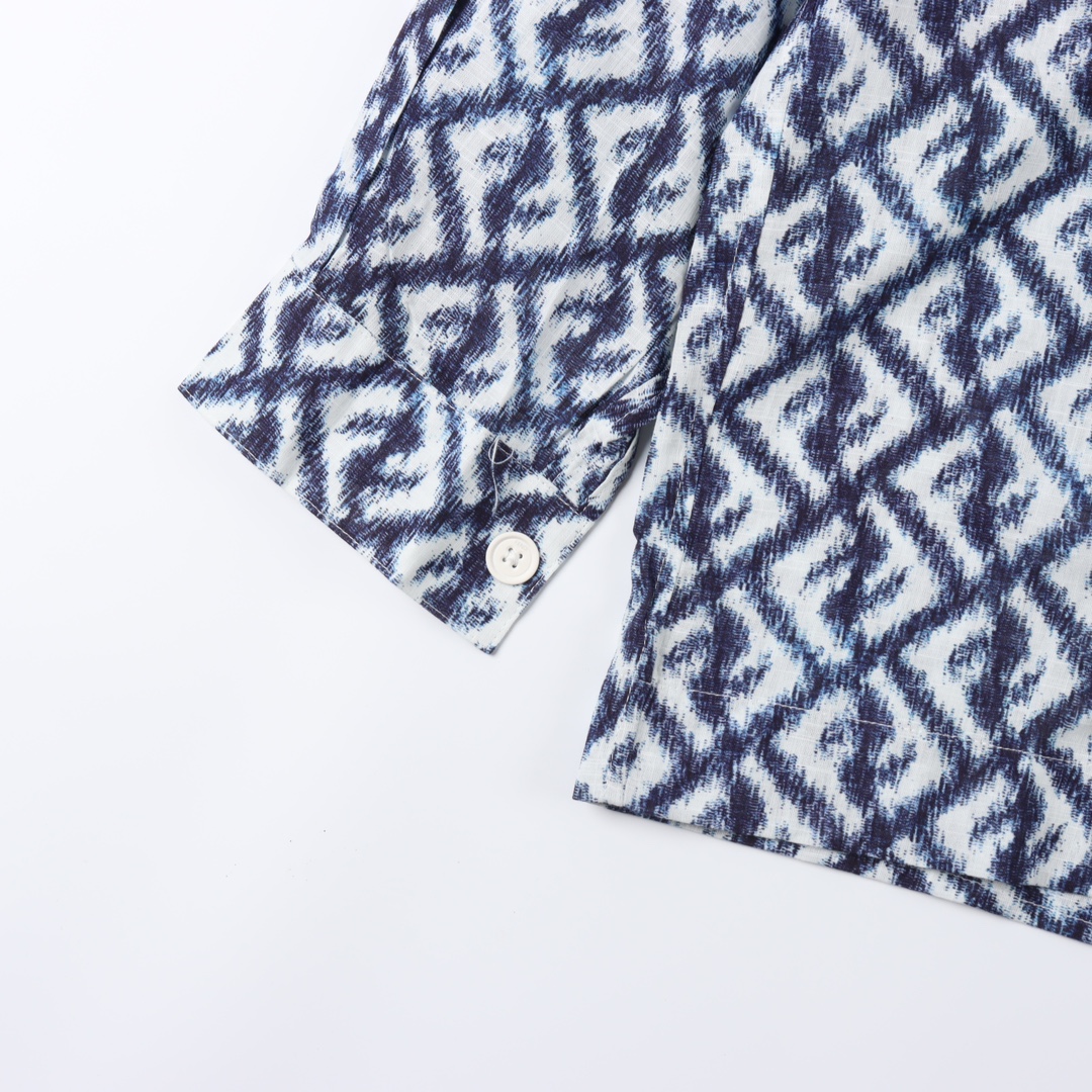 Fendi Embroidered linen shirt (FS1092AN0KF0V6W）
