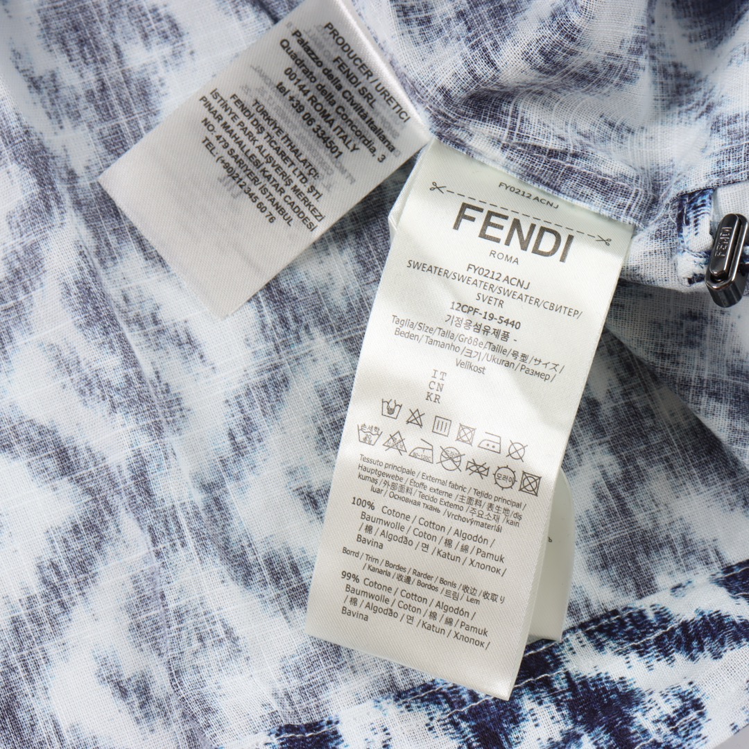 Fendi Embroidered linen shirt (FS1092AN0KF0V6W）