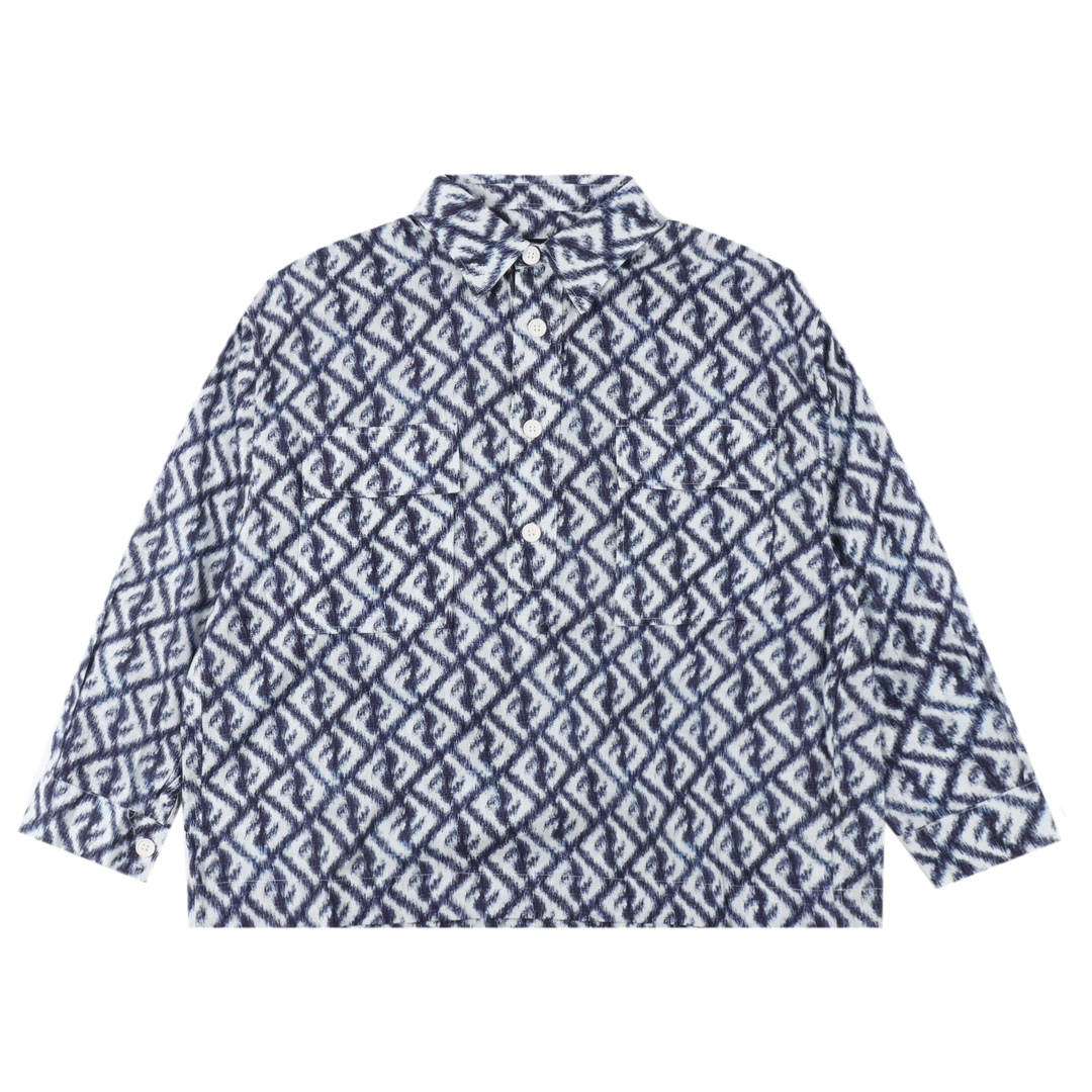 Fendi Embroidered linen shirt (FS1092AN0KF0V6W）