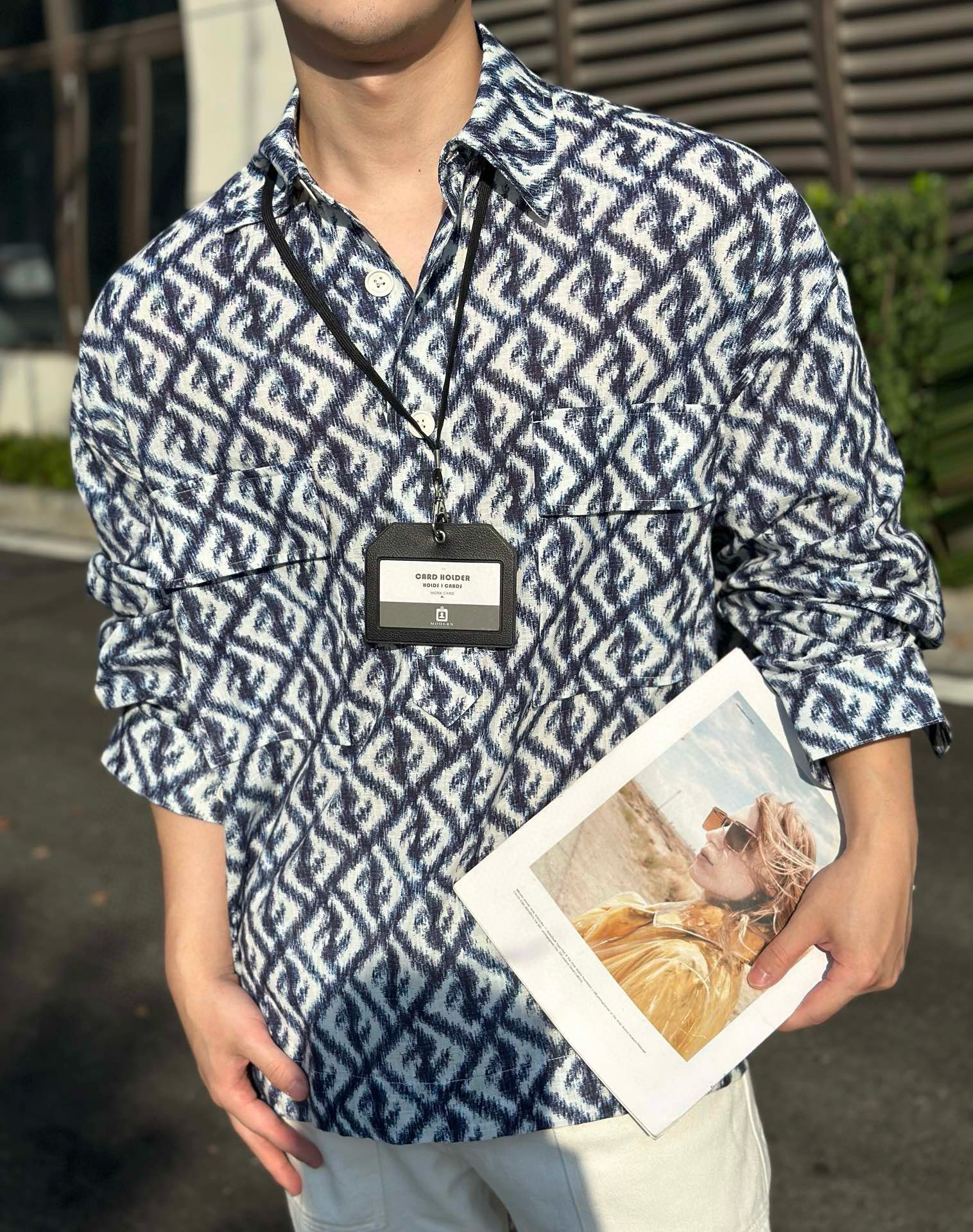 Fendi Embroidered linen shirt (FS1092AN0KF0V6W）