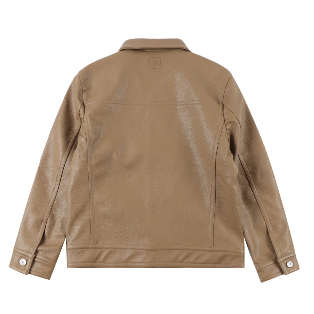 Louis Vuitton Men's LV Flower Embroidered Leather Jacket（1AFQO6）