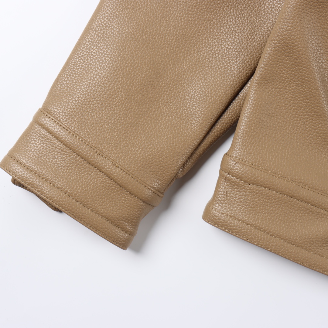 Louis Vuitton Men's LV Flower Embroidered Leather Jacket（1AFQO6）