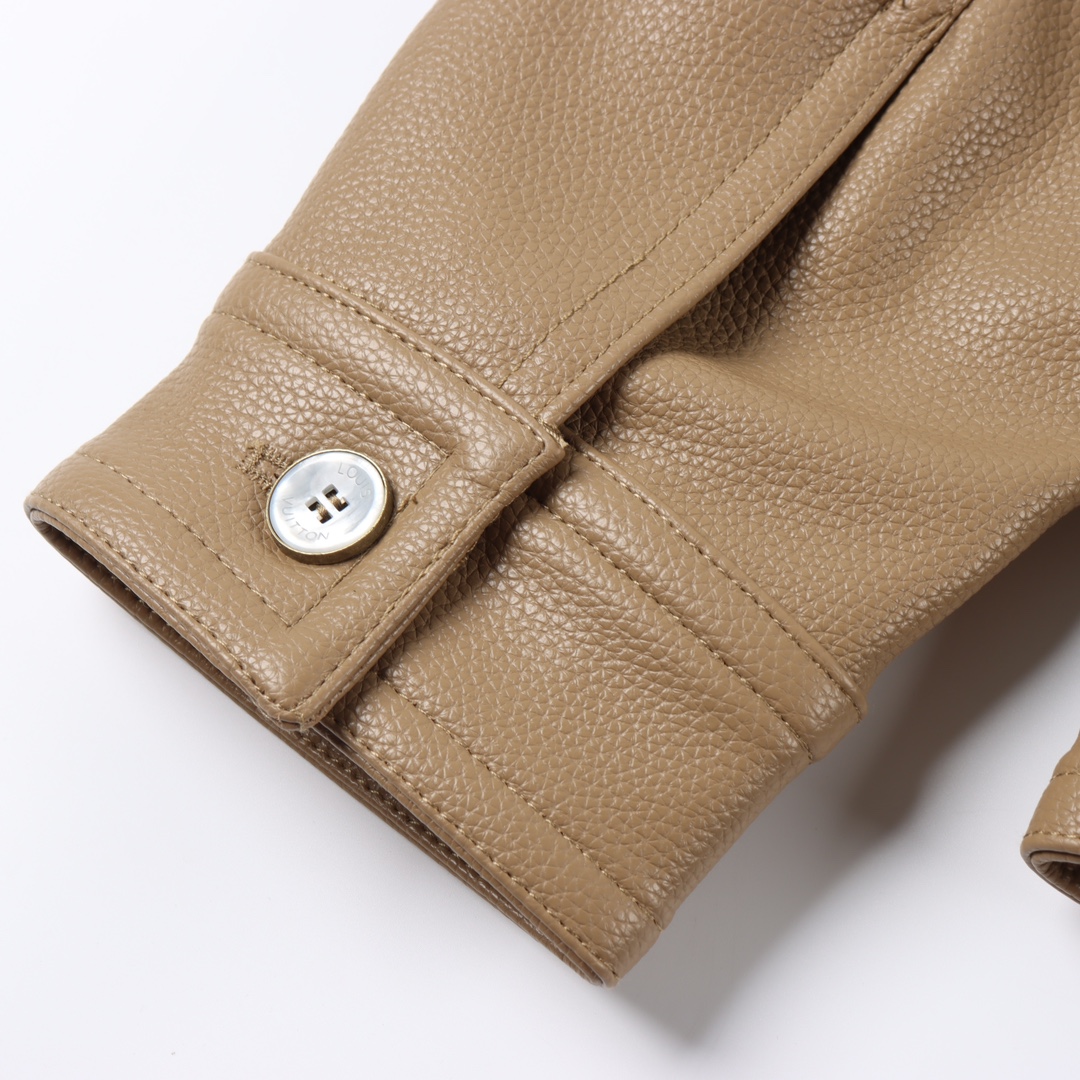 Louis Vuitton Men's LV Flower Embroidered Leather Jacket（1AFQO6）