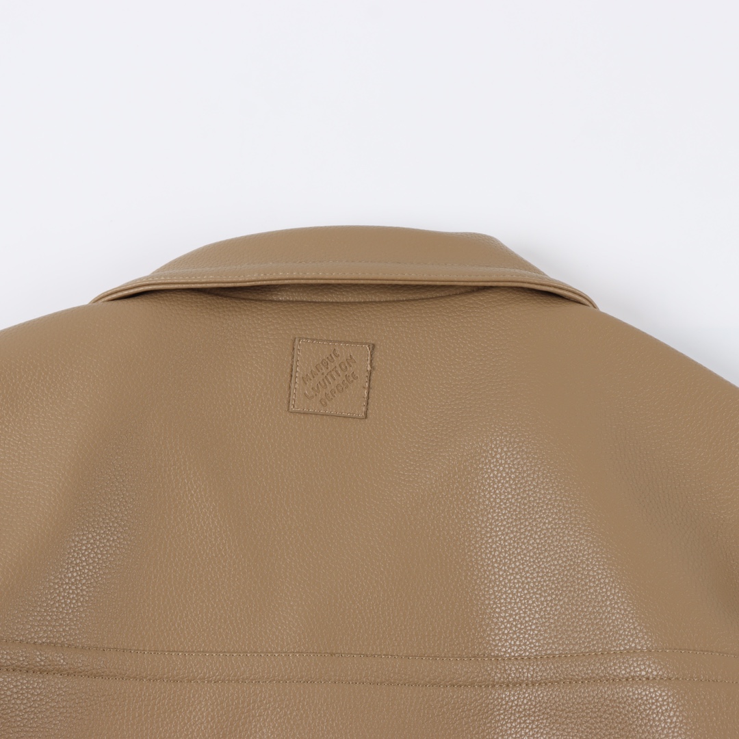Louis Vuitton Men's LV Flower Embroidered Leather Jacket（1AFQO6）