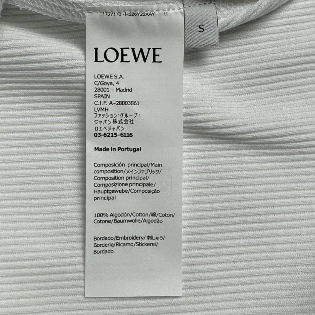 Loewe Long-Sleeve T-Shirt 'White'  (H526Y22XAY-2100）