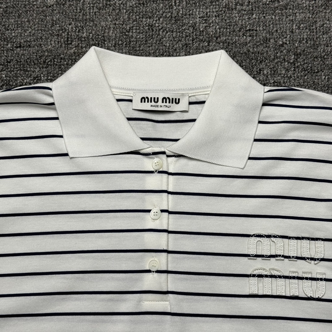 MIUMIU Striped POLO Long Sleeve（miumiu-28UEFF77）
