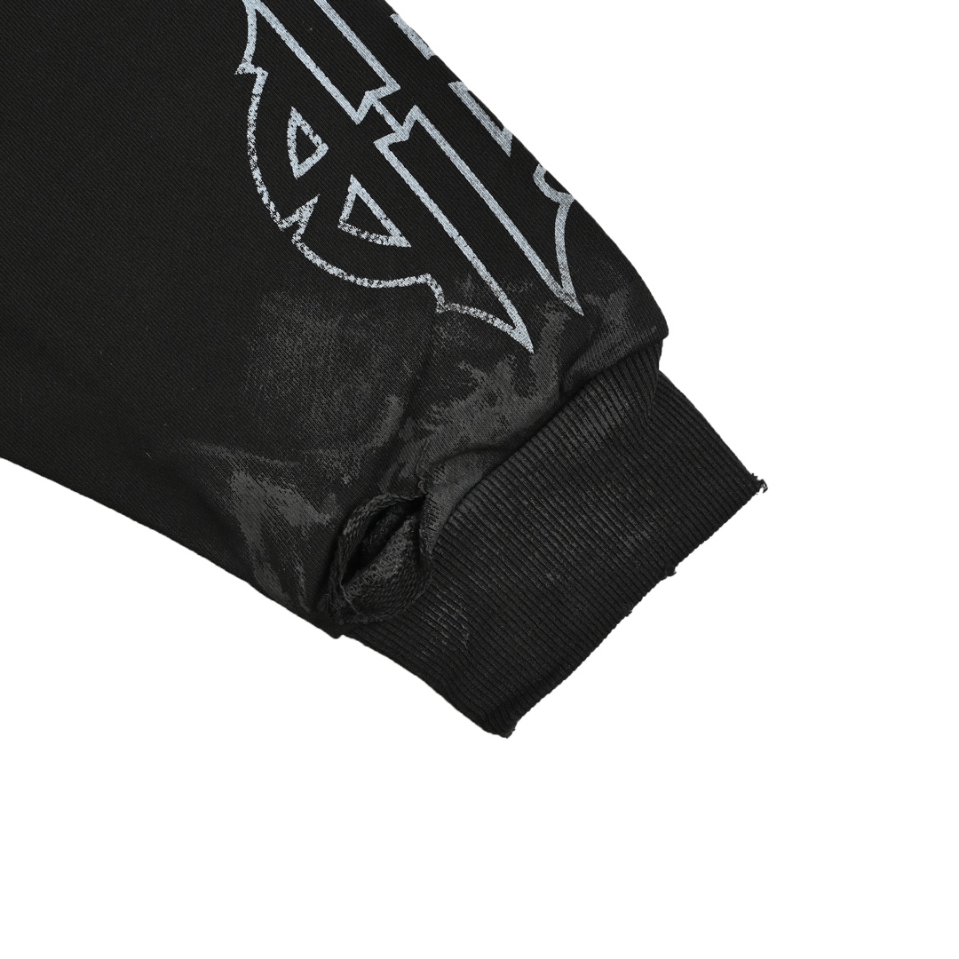 Balenciaga Paris Moon No Pocket Hoodie Oversized Faded Black(744462TOVE31055）